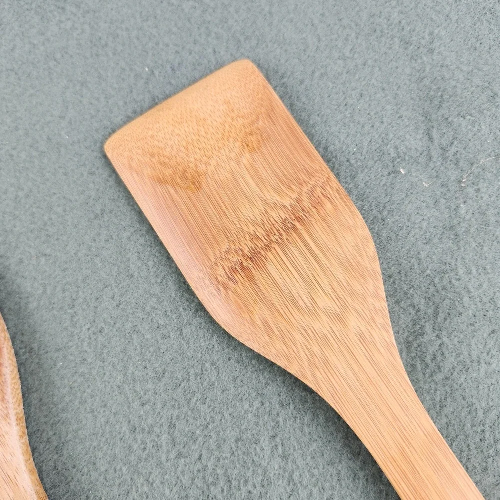 Pampered Chef Wooden Bamboo Spatulas Kitchen Utensils Cooking Baking Set of 3